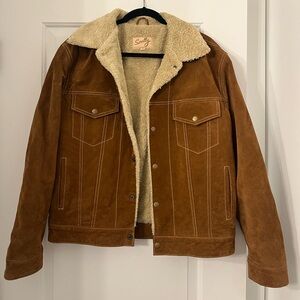 Scully brown boar suede jacket size medium mens